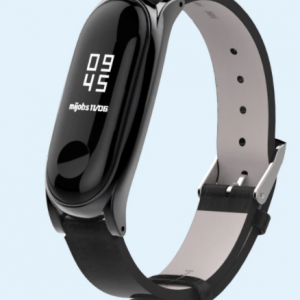 Xiaomi mi band 3/4 kozna crna narukvica