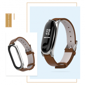 Xiaomi mi band 3/4 kozna braon narukvica