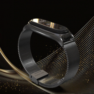 Xiaomi mi band 3/4 metalna crna pancirna narukvica