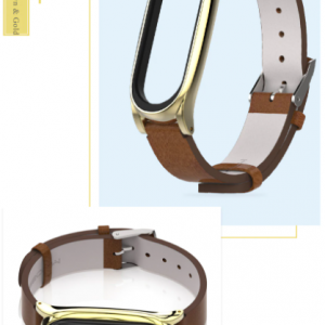 Xiaomi mi band 3/4/5 kozna braon gold narukvica