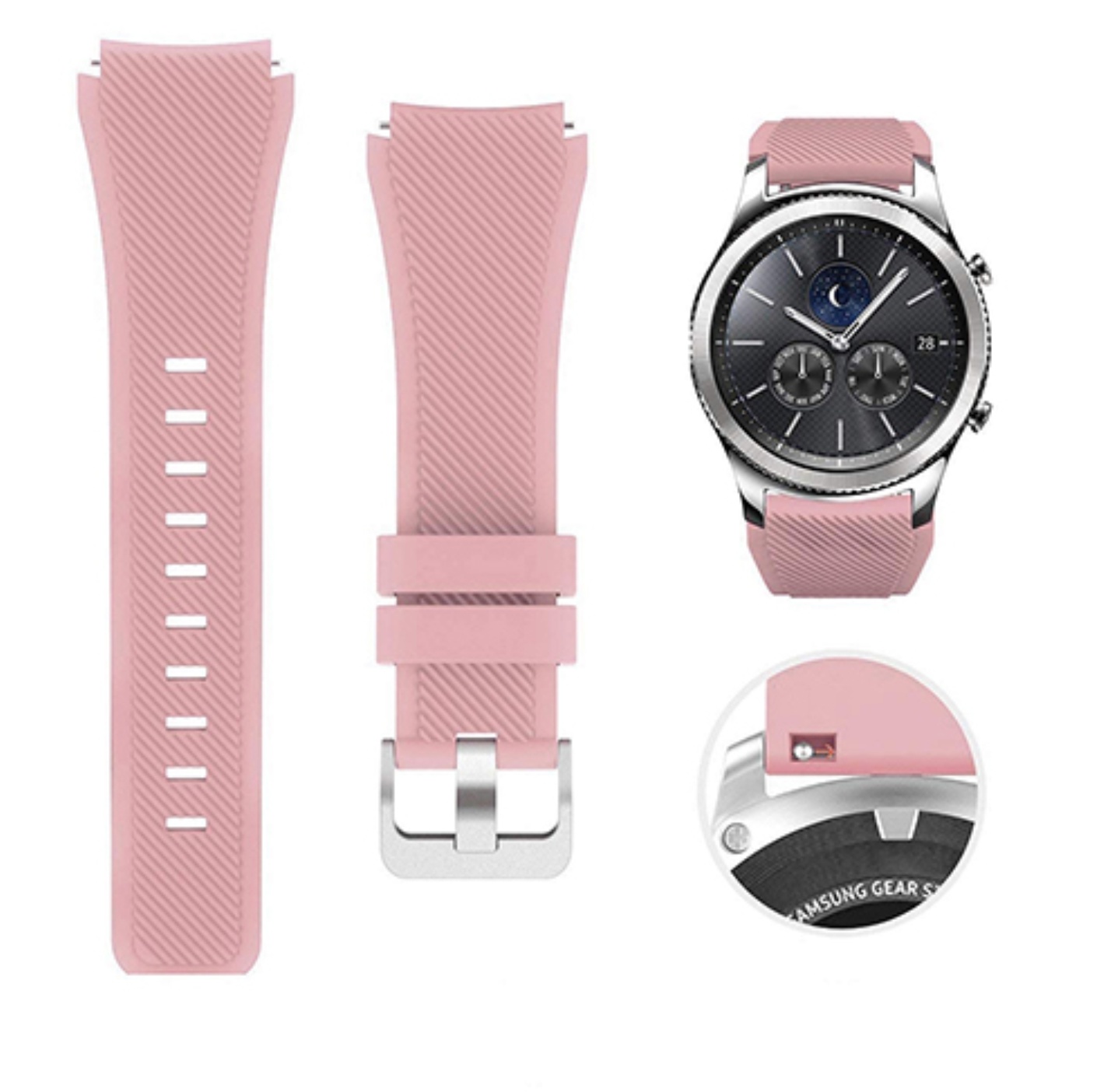 Rose vintage silikonska narukvica 22 mm