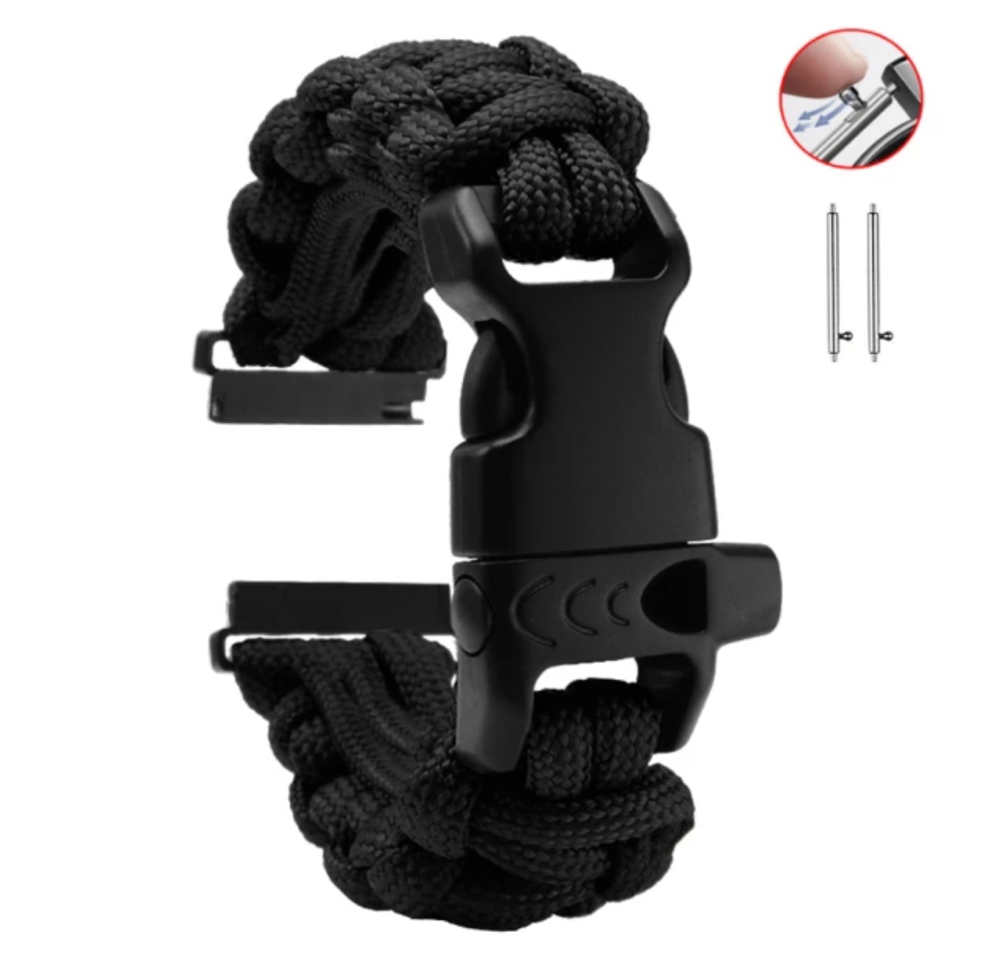 Military crna pletena narukvica 22 mm - Слика 2