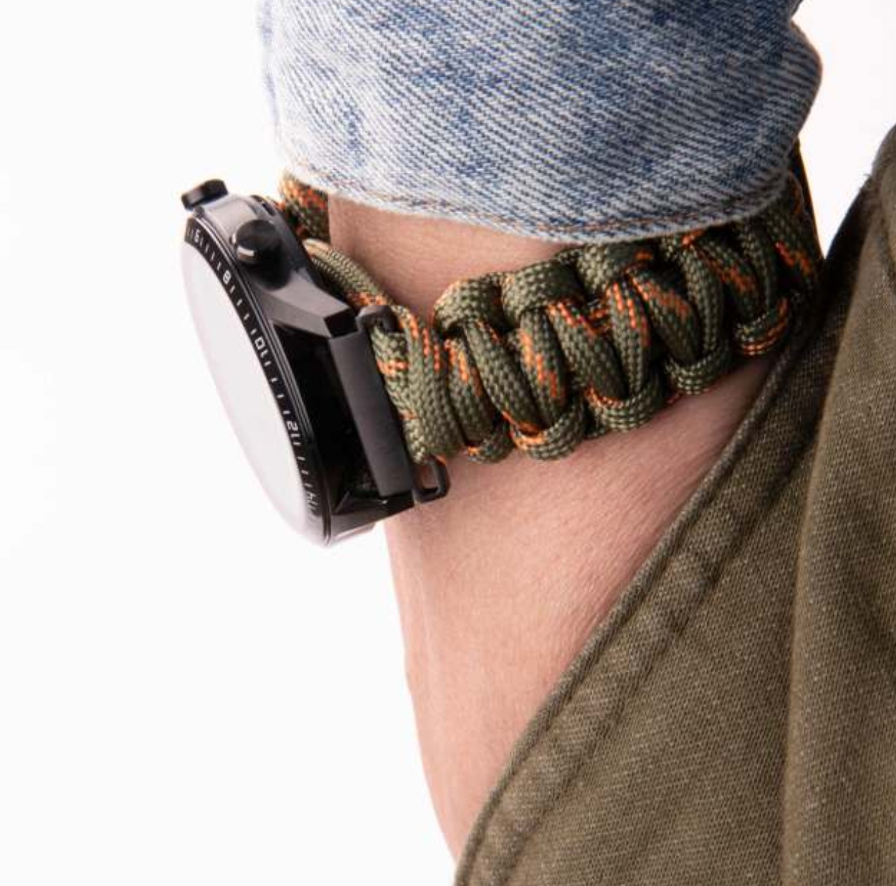 Military zeleno zuta pletena narukvica 22 mm - Слика 2