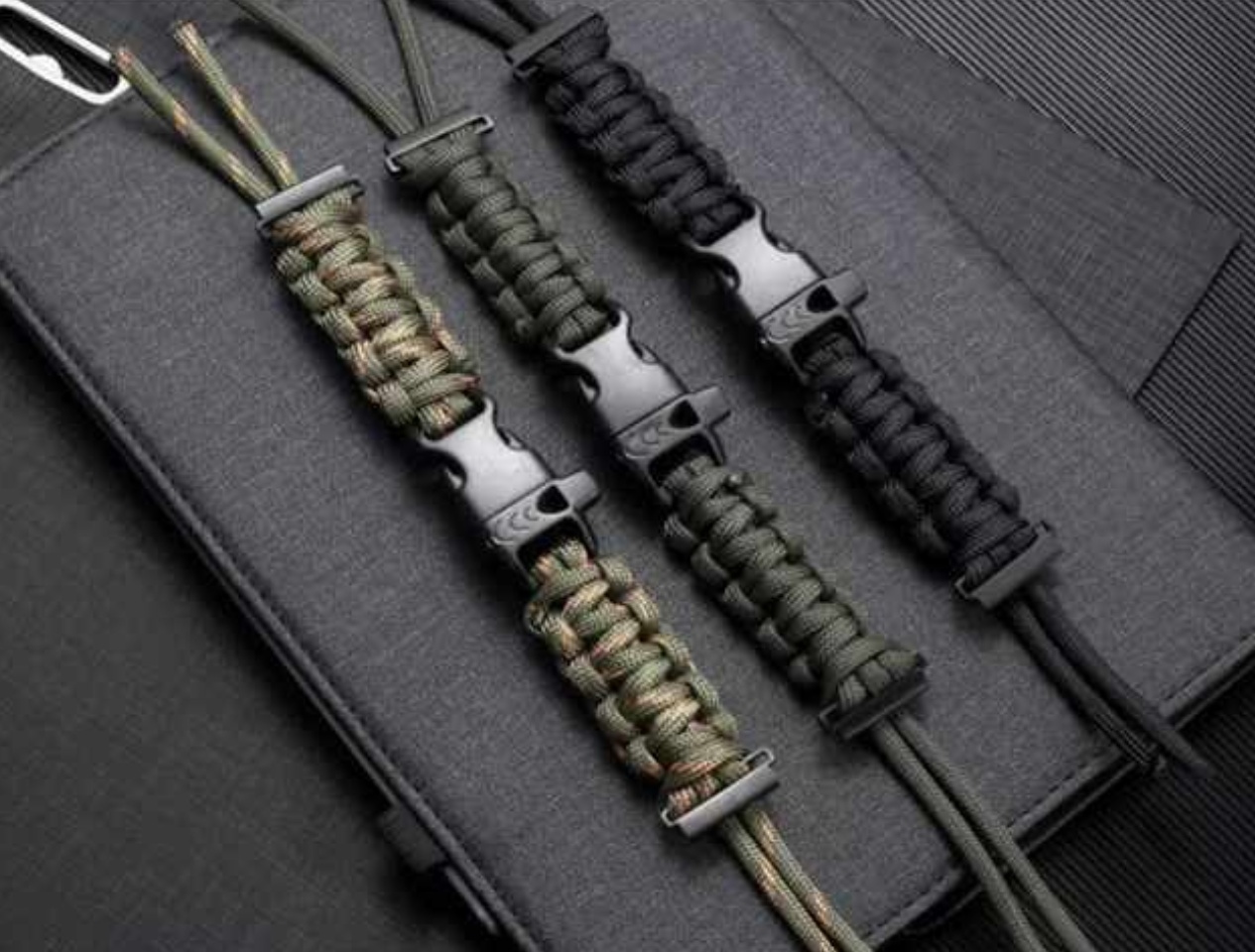 Military crna pletena narukvica 22 mm - Слика 5