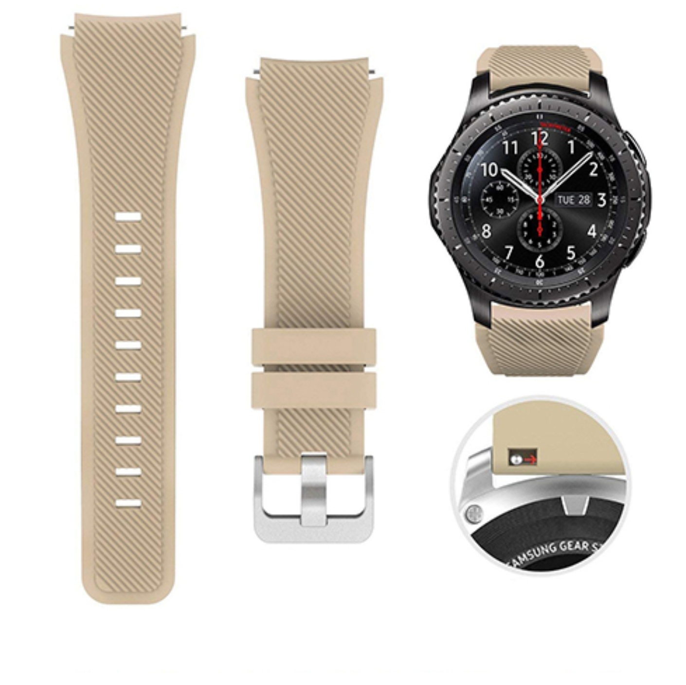 Svetlo braon silikonska narukvica 22 mm Samsung Watch, Huawei Watch, Amazfit Watch