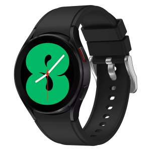 Crna silikonska narukvica 20 mm Samsung Galaxy Watch 4/5/6 40mm, 42mm, 43mm, 44mm, 46mm, 47mm