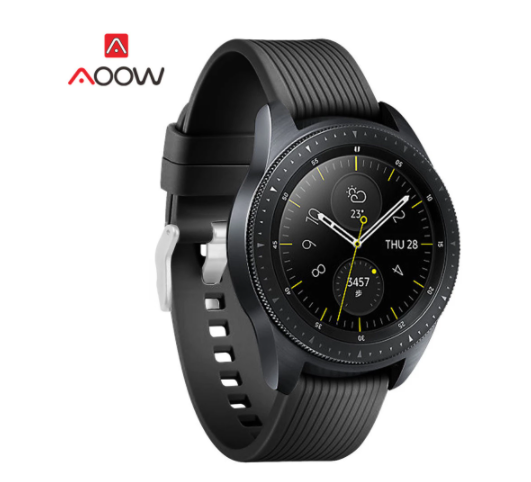 Crna silikonska narukvica 20 mm Samsung Active, Galaxy Watch 42mm, Galaxy Watch 4, Huawei Watch 42mm
