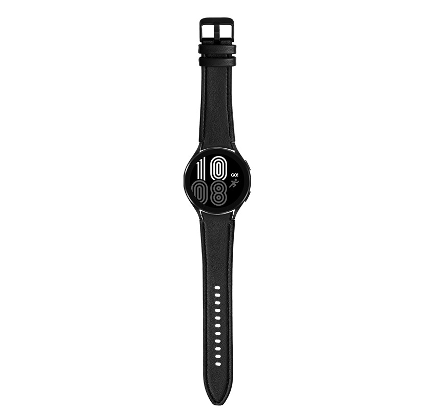 Crna kozna narukvica za Samsung Watch 4/5/6 40mm, 42mm, 43mm, 44mm, 46mm, 47mm - Слика 3