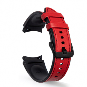 Crvena kozna narukvica za Samsung Watch 4/5/6 40mm, 42mm, 43mm, 44mm, 46mm, 47mm