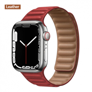 Apple crvena kozna magnet narukvica 38 mm, 40 mm, 41 mm