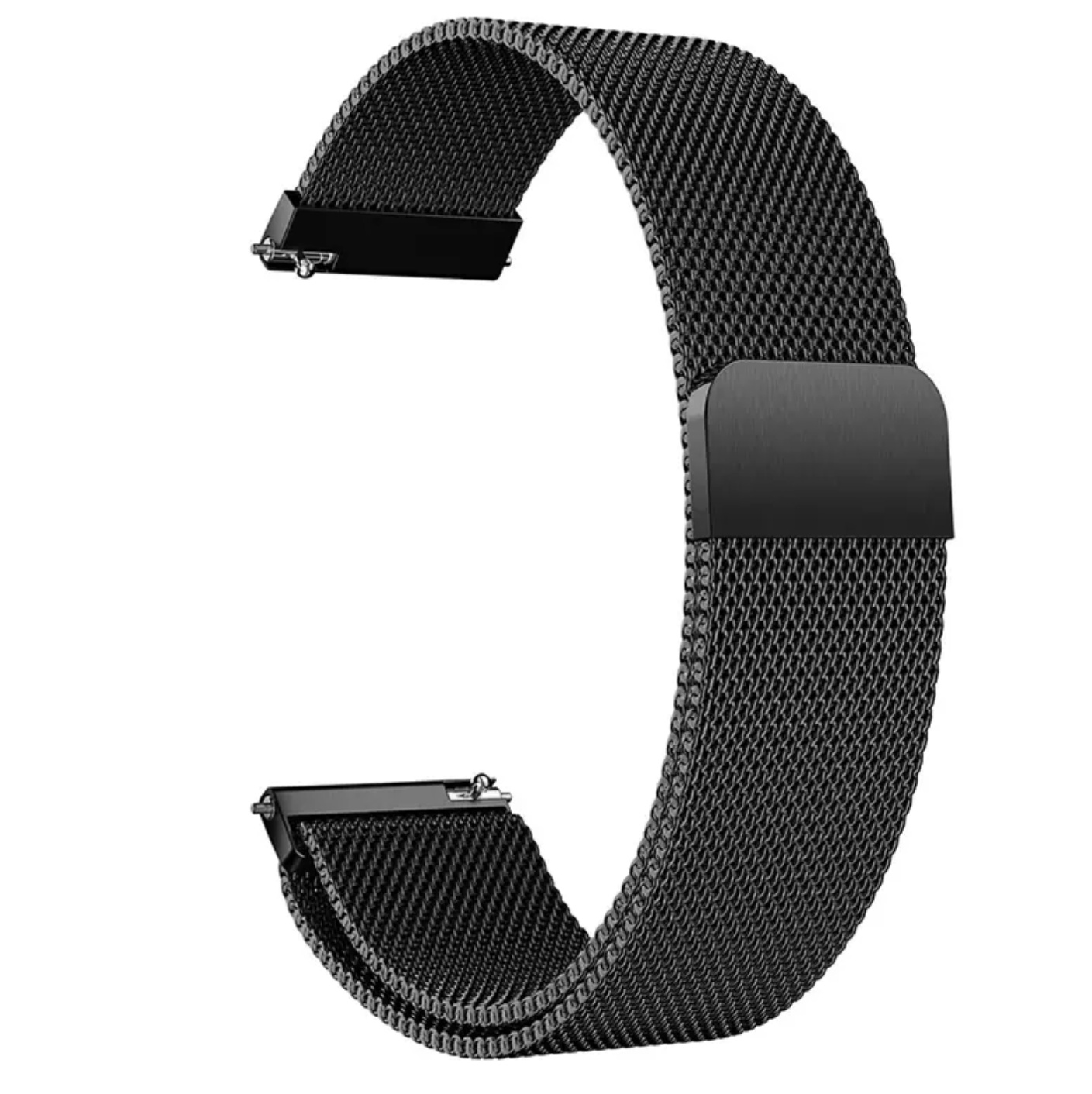 Metalna crna pancirna narukvica 20 mm za Samsung Galaxy Watch 4/5/6, active 1/2 Huawei Watch 42mm - Слика 2
