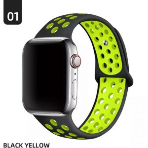 Apple watch silikonska crno zelena narukvica 42 mm, 44 mm, 45 mm