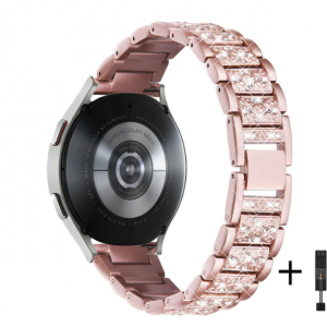 Metalna pink gold narukvica sa cirkonima 20 mm Samsung Active 1/2 Huawei Watch 42 mm