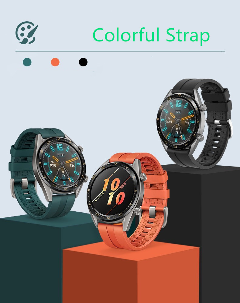 Narandzasta silikonska narukvica 22 mm Huawei Watch GT/GT 2 Pro/GT3/GT 3 pro/Huwei Watch 3 - Слика 2