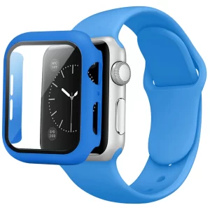 Apple Watch silikonska plava narukvica, bamper i staklo 44mm