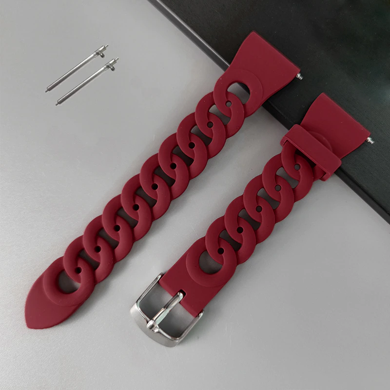 Crvena silikonska narukvica 20mm Samsung Active, Galaxy Watch 42mm, Galaxy Watch 4, Huawei Watch 42mm