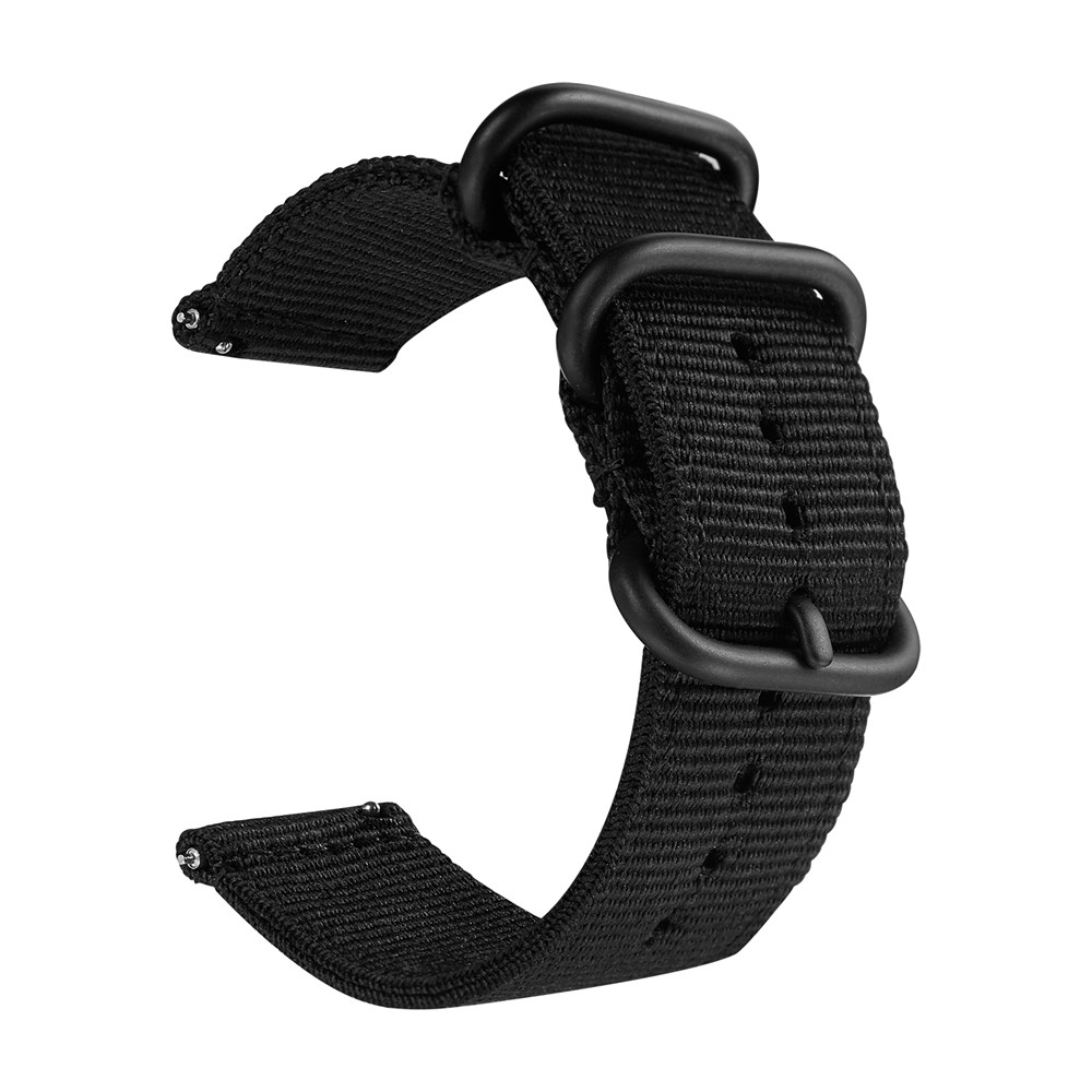 Crna platnena narukvica 20 mm Samsung watch, Huawei Watch, Amazfit Watch - Слика 2