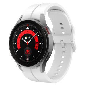 Bela silikonska narukvica za Samsung Galaxy Watch 4/5/6 40mm, 42mm, 43mm, 44mm, 46mm, 47mm