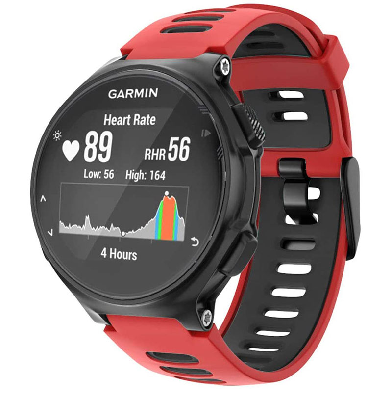 Crveno crna silikonska narukvica za Garmin Forerunner 735 220 230 235 620 630 - Слика 2