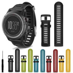 Crna silikonska narukvica za Garmin Fenix 3 HR /5X Plus/6X /3 Sapphire