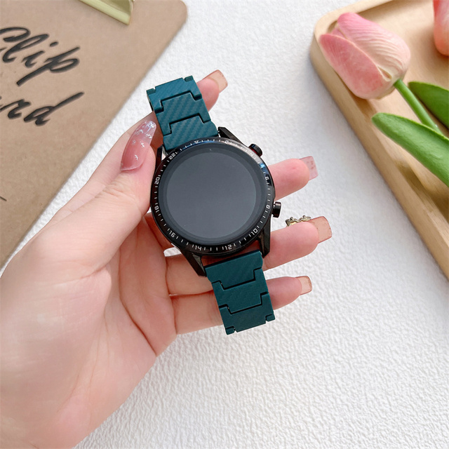 Maslinasto zelena Karbon narukvica 20 mm za Samsung Galaxy 5/Pro 4/Classic 42/45/46mm Active 2 40/44mm