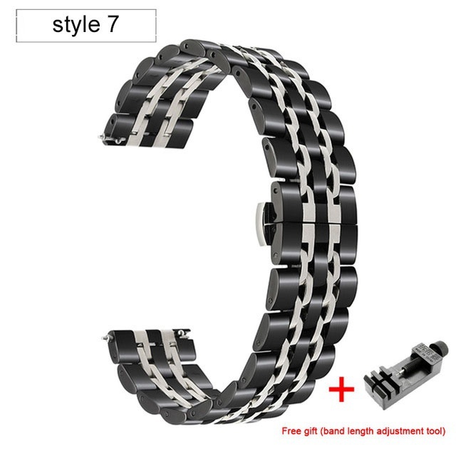 Metalna narukvica Black-Silver 22 mm za Samsung Galaxy Watch, Huawei Watch, Amazfit Watch - Слика 2