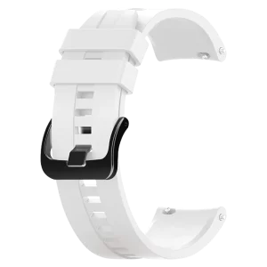 Bela silikonska narukvica 22 mm sa crnom metalnom kopčom Samsung Watch, Huawei Watch, Amazfit Watch