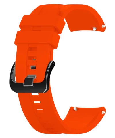 Orange silikonska narukvica 22 mm sa crnom metalnom kopčom Samsung Watch, Huawei Watch, Amazfit Watch